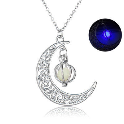 Luminous Moonstone Healing Necklace – Fashion Glow-in-the-Dark Pendant for Women & Gift Charm Jewelry