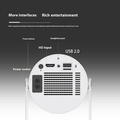 Portable Mini Projector – 180° Projection Angle, Automatic Focus, Home Video Projector for Easy Use