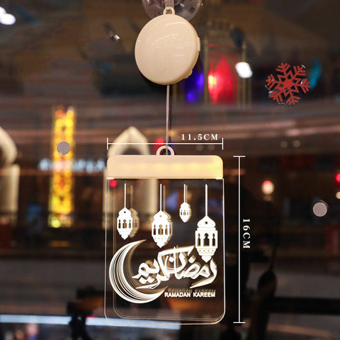 Ramadan LED Castle Moon Kerosene 3D Hanging Lamp