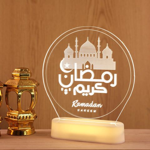 Ramadan LED Castle Moon Kerosene 3D Hanging Lamp