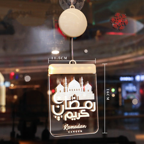 Ramadan LED Castle Moon Kerosene 3D Hanging Lamp