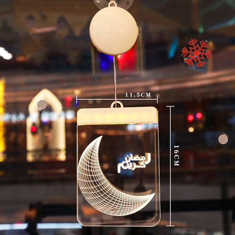 Ramadan LED Castle Moon Kerosene 3D Hanging Lamp