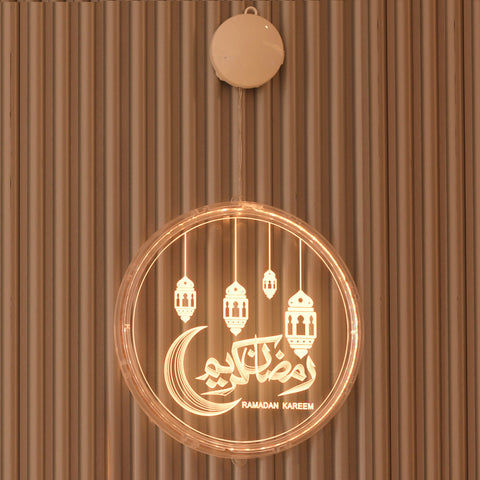 Ramadan LED Castle Moon Kerosene 3D Hanging Lamp