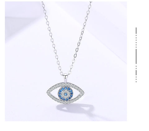 S925 Sterling Silver Evil Eye Necklace – European & American Style Eye Pendant Jewelry