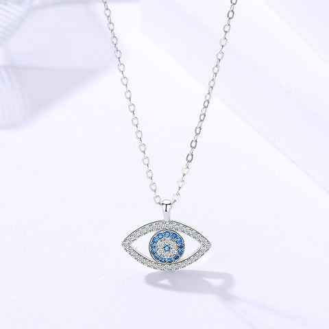 S925 Sterling Silver Evil Eye Necklace – European & American Style Eye Pendant Jewelry