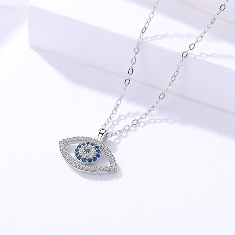 S925 Sterling Silver Evil Eye Necklace – European & American Style Eye Pendant Jewelry