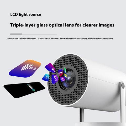 Portable Mini Projector – 180° Projection Angle, Automatic Focus, Home Video Projector for Easy Use