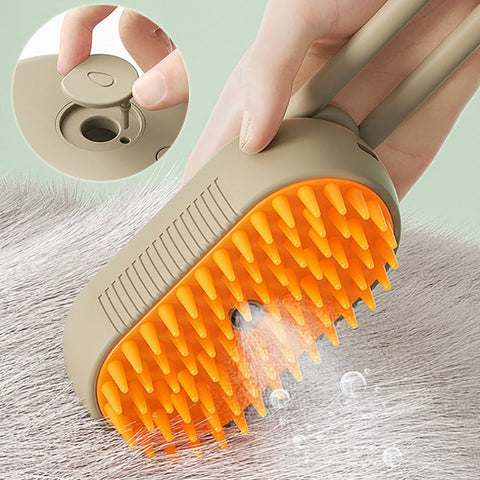 3-in-1 Cat & Dog Steam Brush – Electric Spray Grooming Comb for Hair Removal and Massage