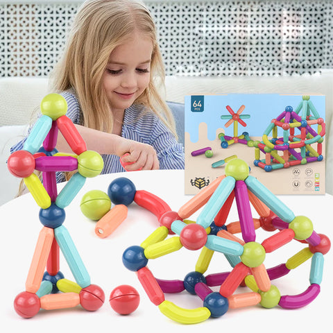 Magnetic Building Blocks Set for KidsBaby Magnetic Building Blocks – Magnetic Stick Game for Kids, Creative Toy Bricks Set for Children