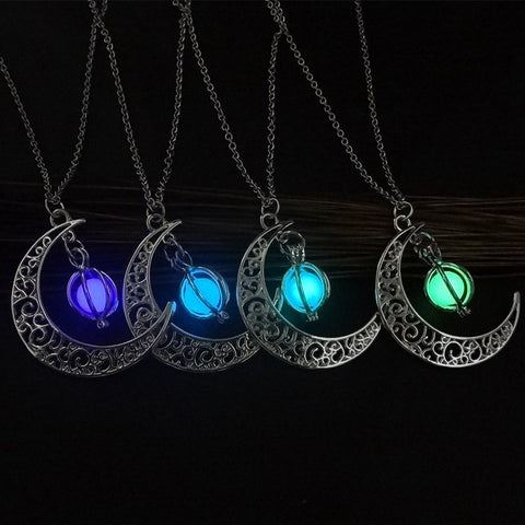 Luminous Moonstone Healing Necklace – Fashion Glow-in-the-Dark Pendant for Women & Gift Charm Jewelry