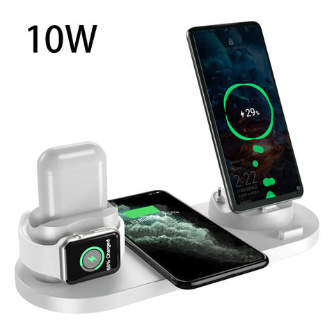 6-in-1 Wireless Charger Dock – Fast Charging Pad for iPhone, Phone, and Watch