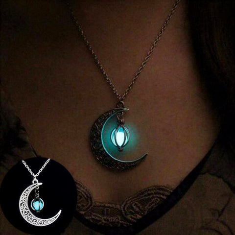 Luminous Moonstone Healing Necklace – Fashion Glow-in-the-Dark Pendant for Women & Gift Charm Jewelry