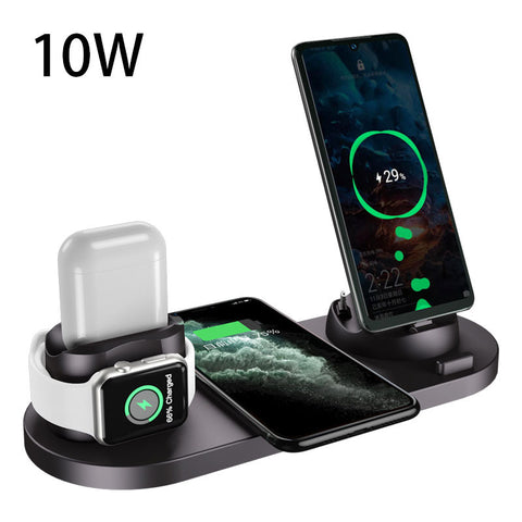 6-in-1 Wireless Charger Dock – Fast Charging Pad for iPhone, Phone, and Watch