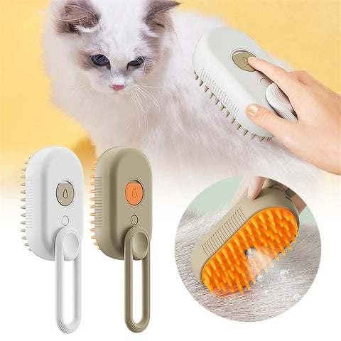 3-in-1 Cat & Dog Steam Brush – Electric Spray Grooming Comb for Hair Removal and Massage