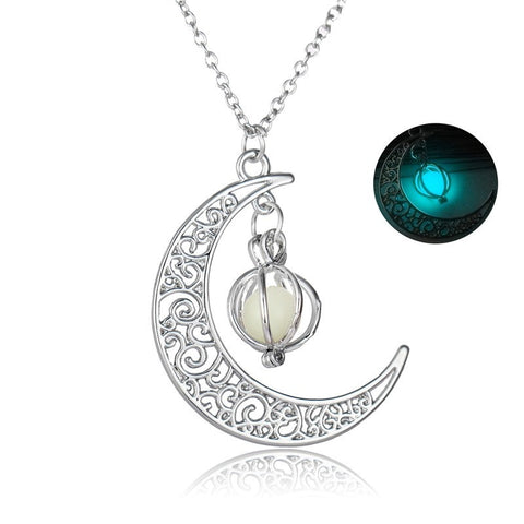 Luminous Moonstone Healing Necklace – Fashion Glow-in-the-Dark Pendant for Women & Gift Charm Jewelry