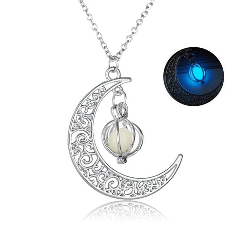 Luminous Moonstone Healing Necklace – Fashion Glow-in-the-Dark Pendant for Women & Gift Charm Jewelry