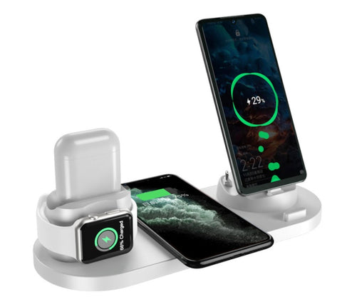 6-in-1 Wireless Charger Dock – Fast Charging Pad for iPhone, Phone, and Watch