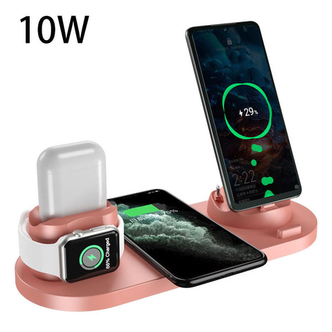 6-in-1 Wireless Charger Dock – Fast Charging Pad for iPhone, Phone, and Watch