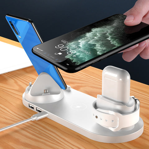 6-in-1 Wireless Charger Dock – Fast Charging Pad for iPhone, Phone, and Watch