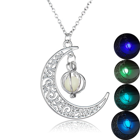 Luminous Moonstone Healing Necklace – Fashion Glow-in-the-Dark Pendant for Women & Gift Charm Jewelry