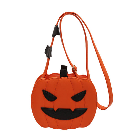 2023 Halloween Pumpkin Cartoon Crossbody Bag – Funny & Creative Shoulder Bag with Bat Design for Women